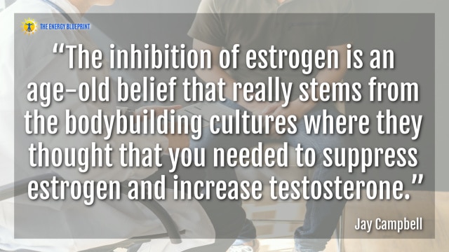 “The inhibition of estrogen is an age-old belief that really stems from the bodybuilding cultures where they thought that you needed to suppress estrogen and increase testosterone.”- Jay Campbell